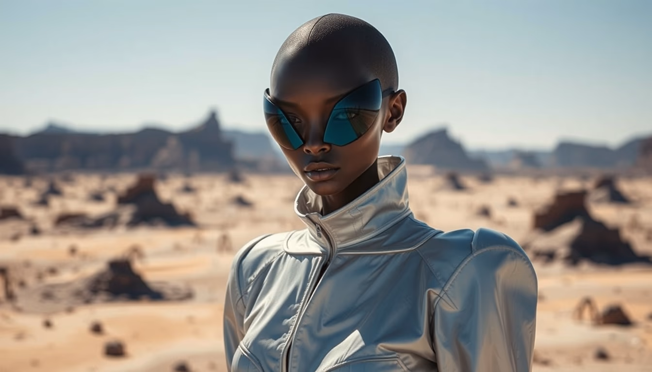 alien landscape concept in editorial style