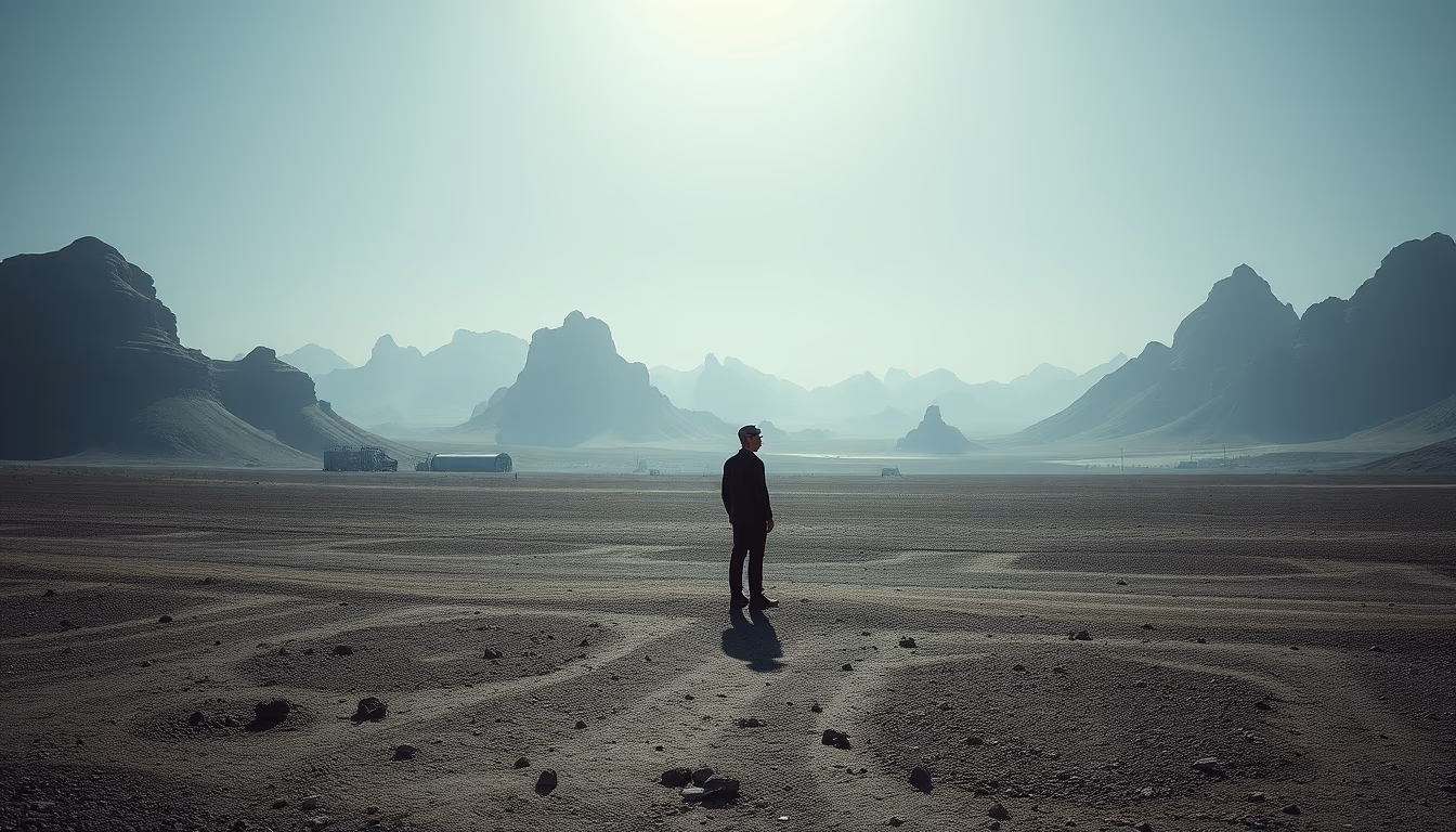 alien landscape concept in editorial style