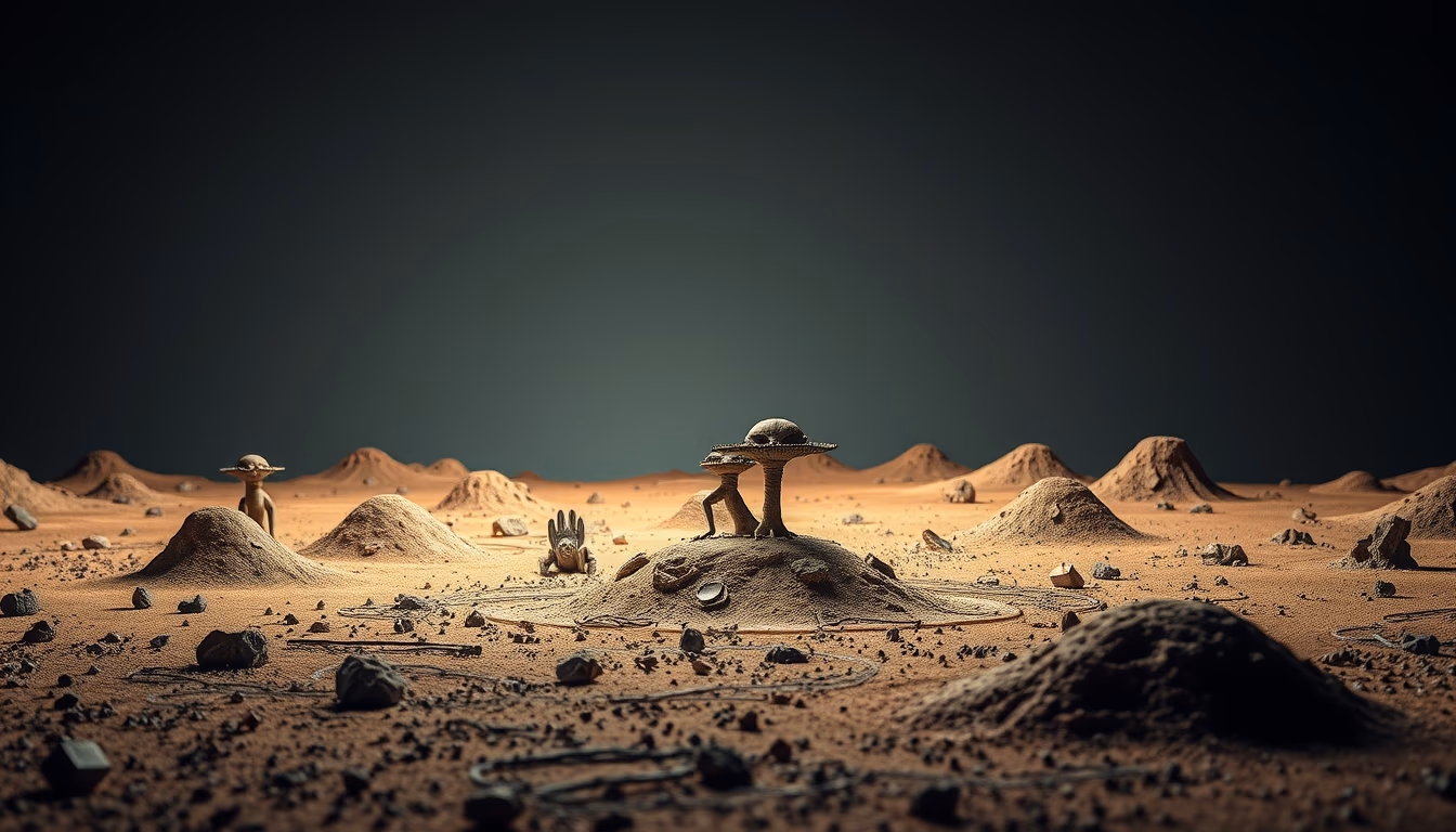 alien landscape concept in editorial style