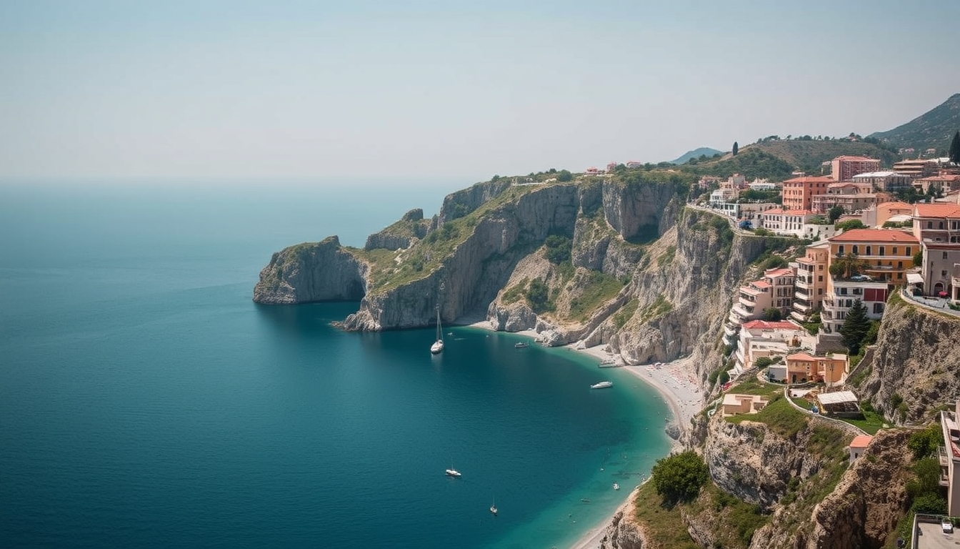 amalfi coast cliffs in editorial style