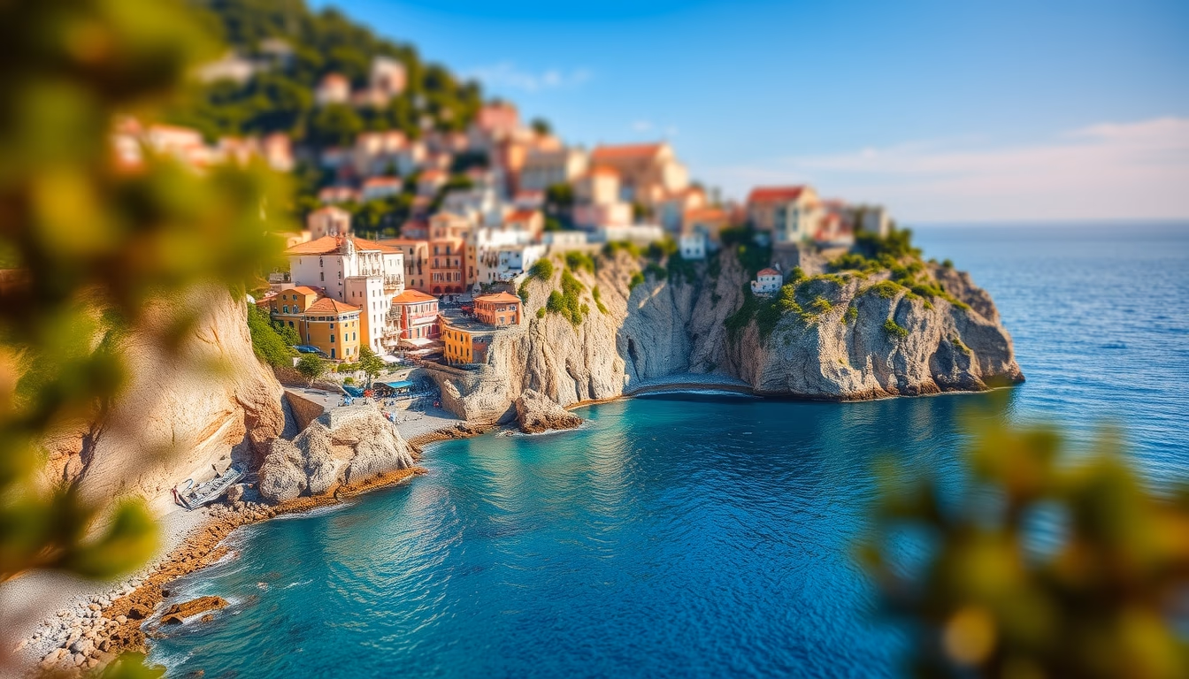 amalfi coast cliffs in editorial style