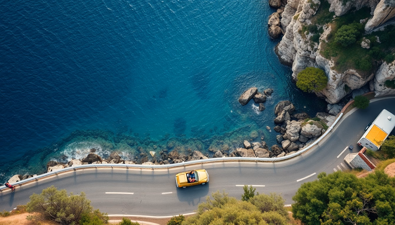 amalfi coast drive in editorial style
