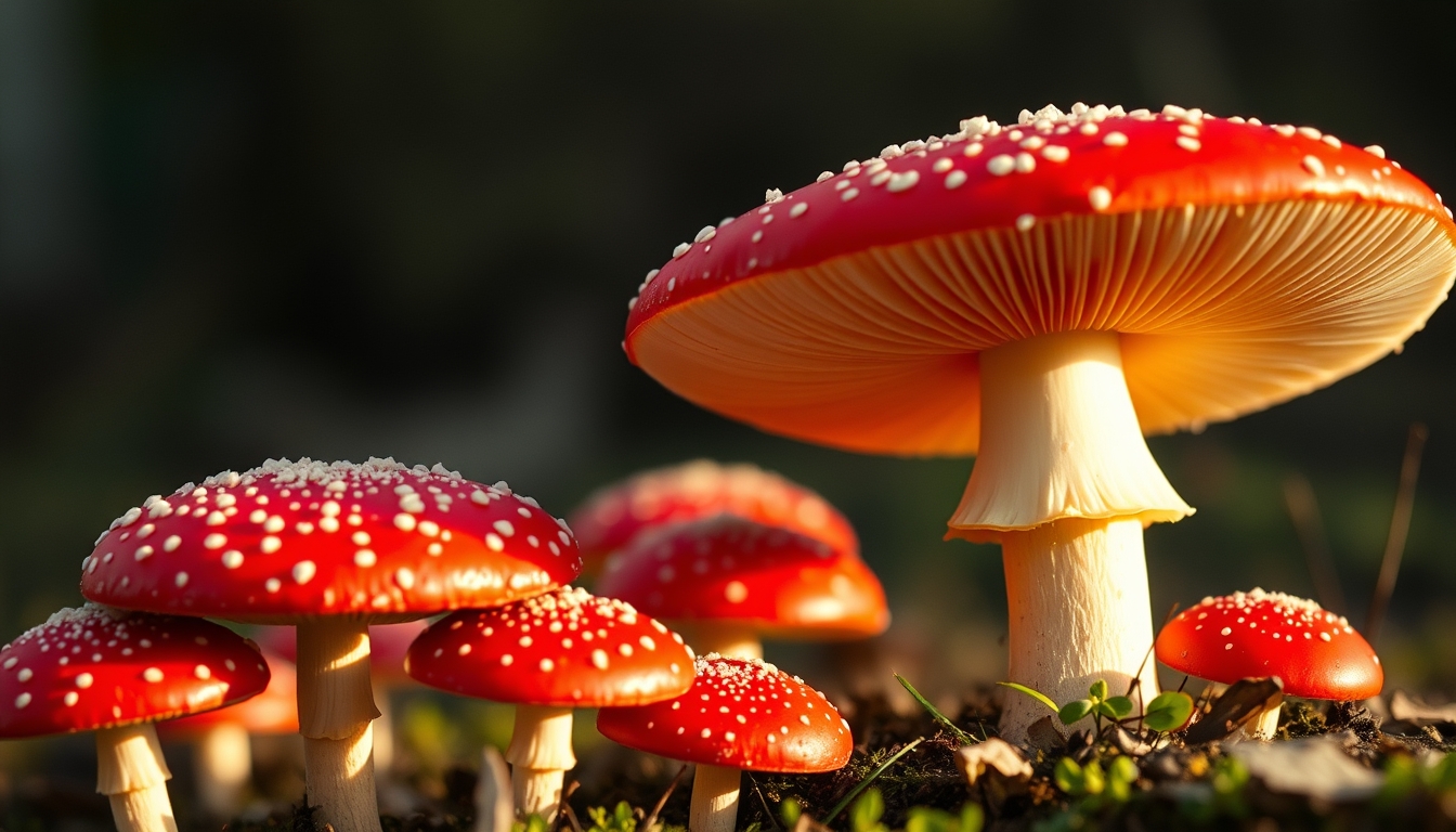Amanita muscaria red em estilo editorial