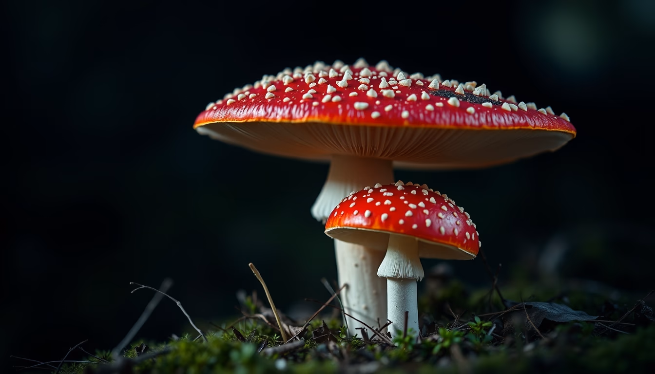 amanita muscaria red in editorial style