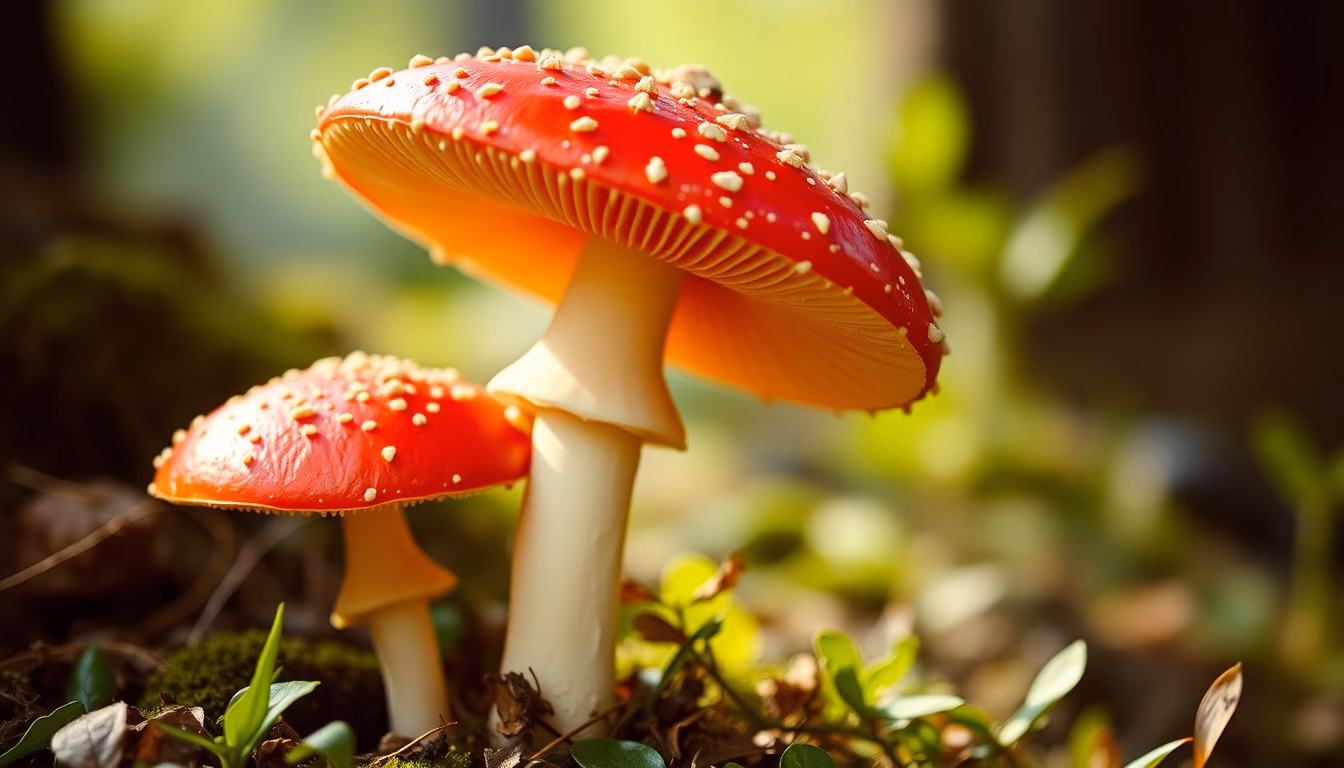 amanita muscaria red in editorial style