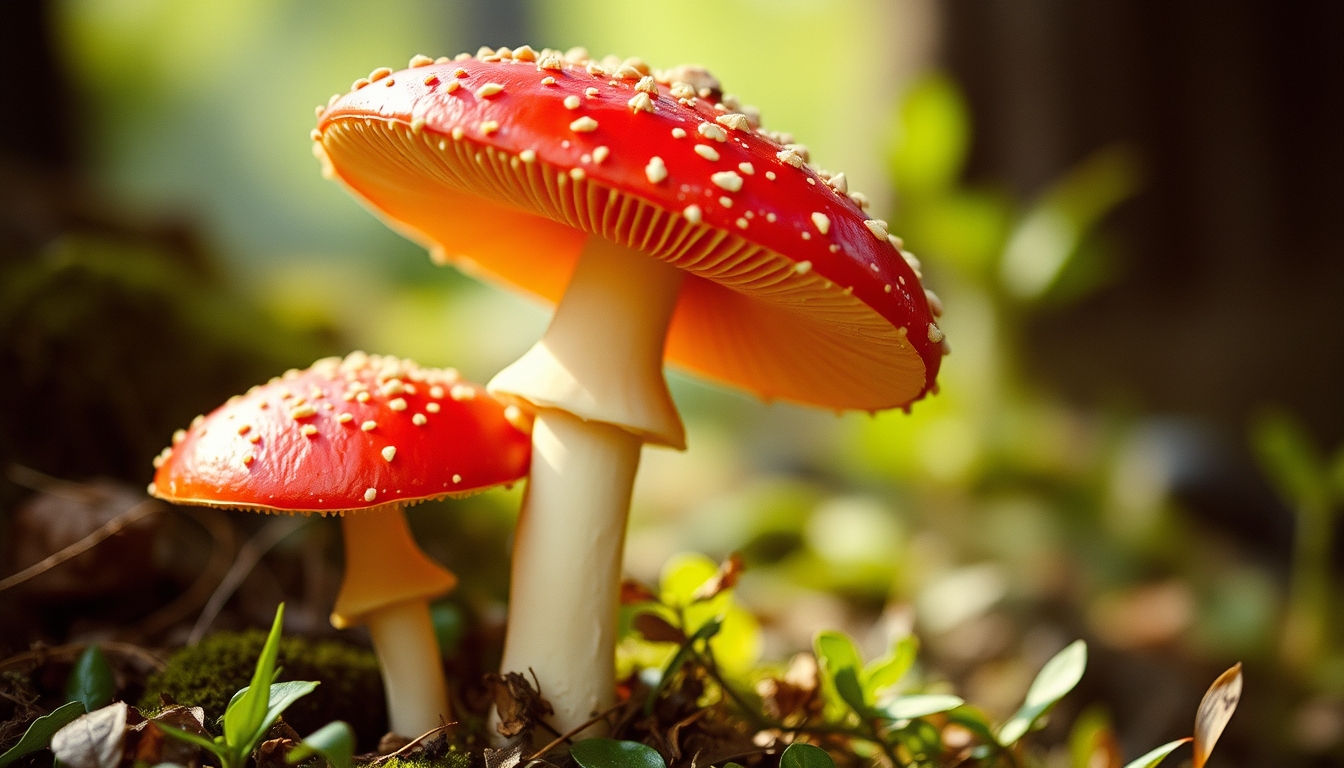 Amanita muscaria red em estilo editorial