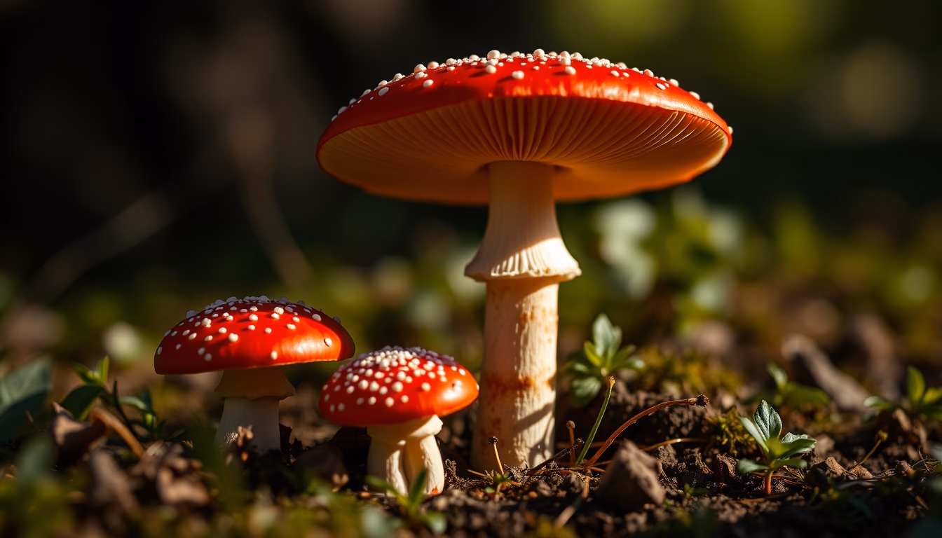 amanita muscaria red in editorial style
