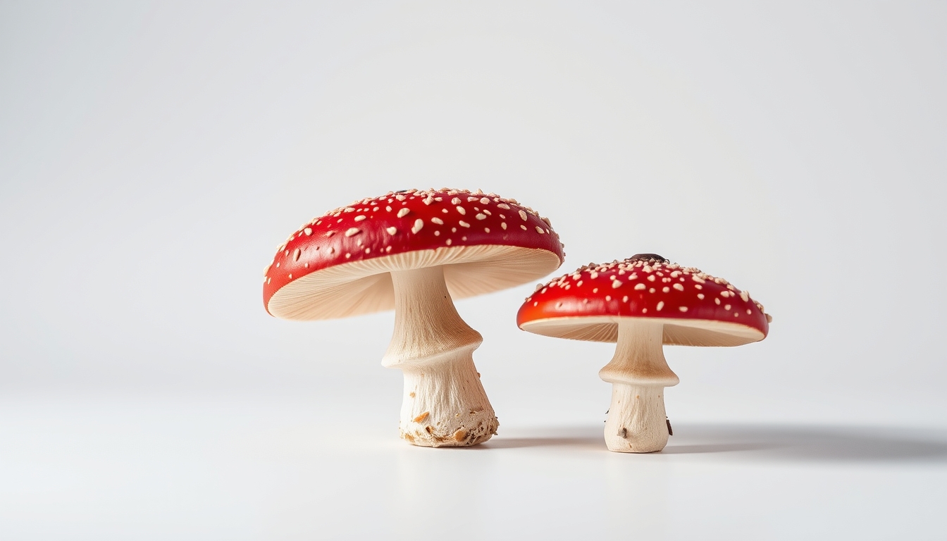 Amanita muscaria red em estilo editorial