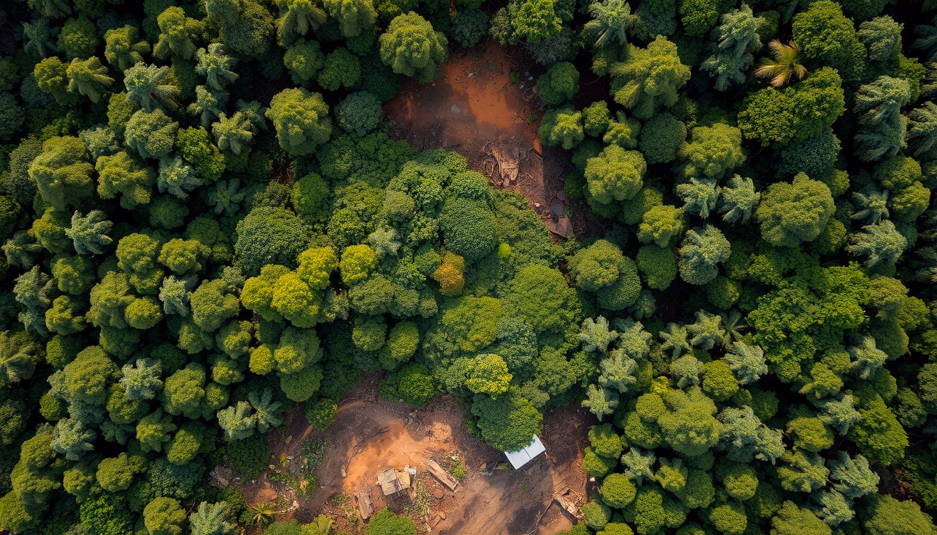 amazon deforestation satellite in editorial style