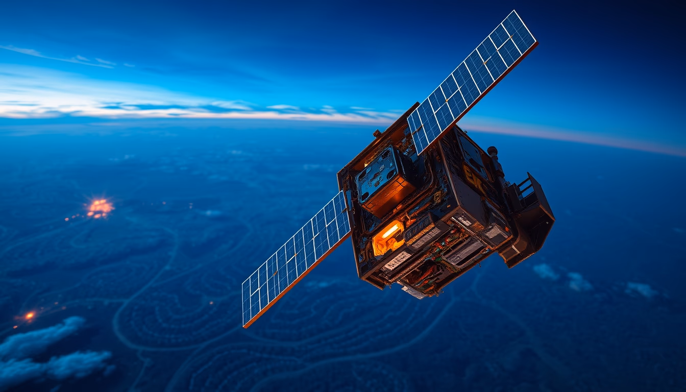 amazon deforestation satellite in editorial style