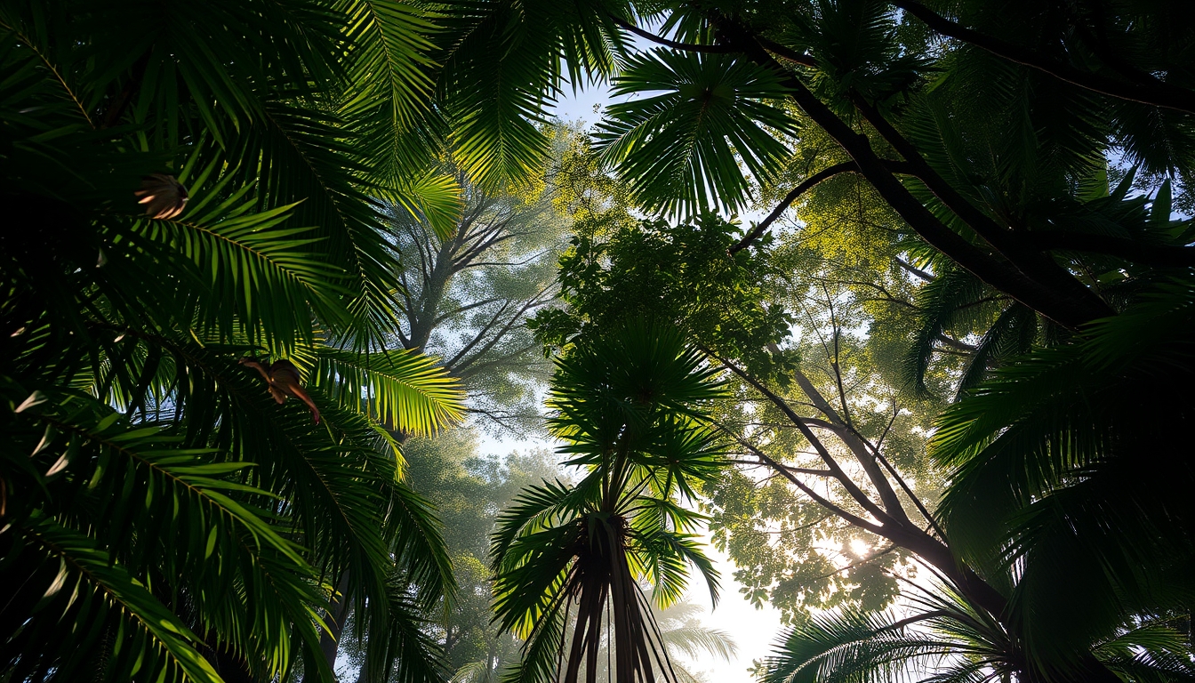 amazon rainforest canopy in editorial style