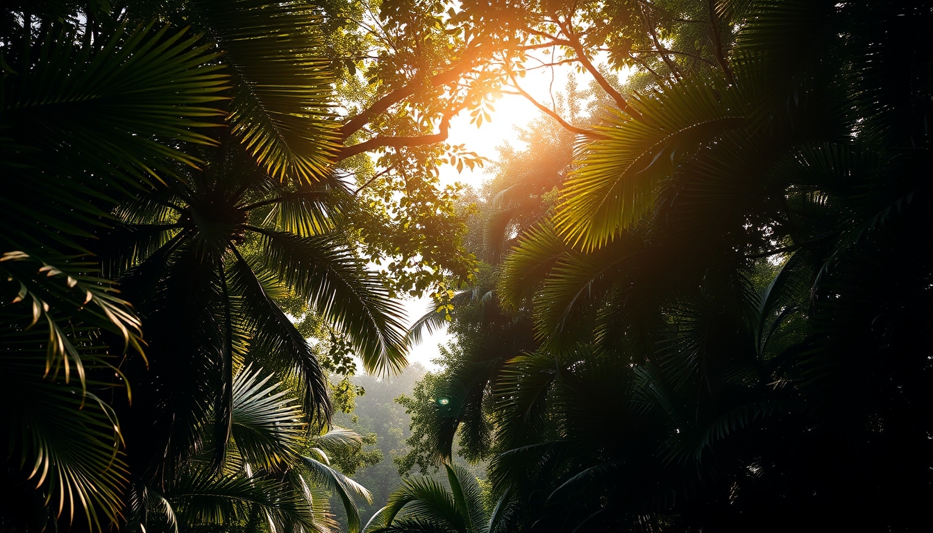 amazon rainforest canopy in editorial style