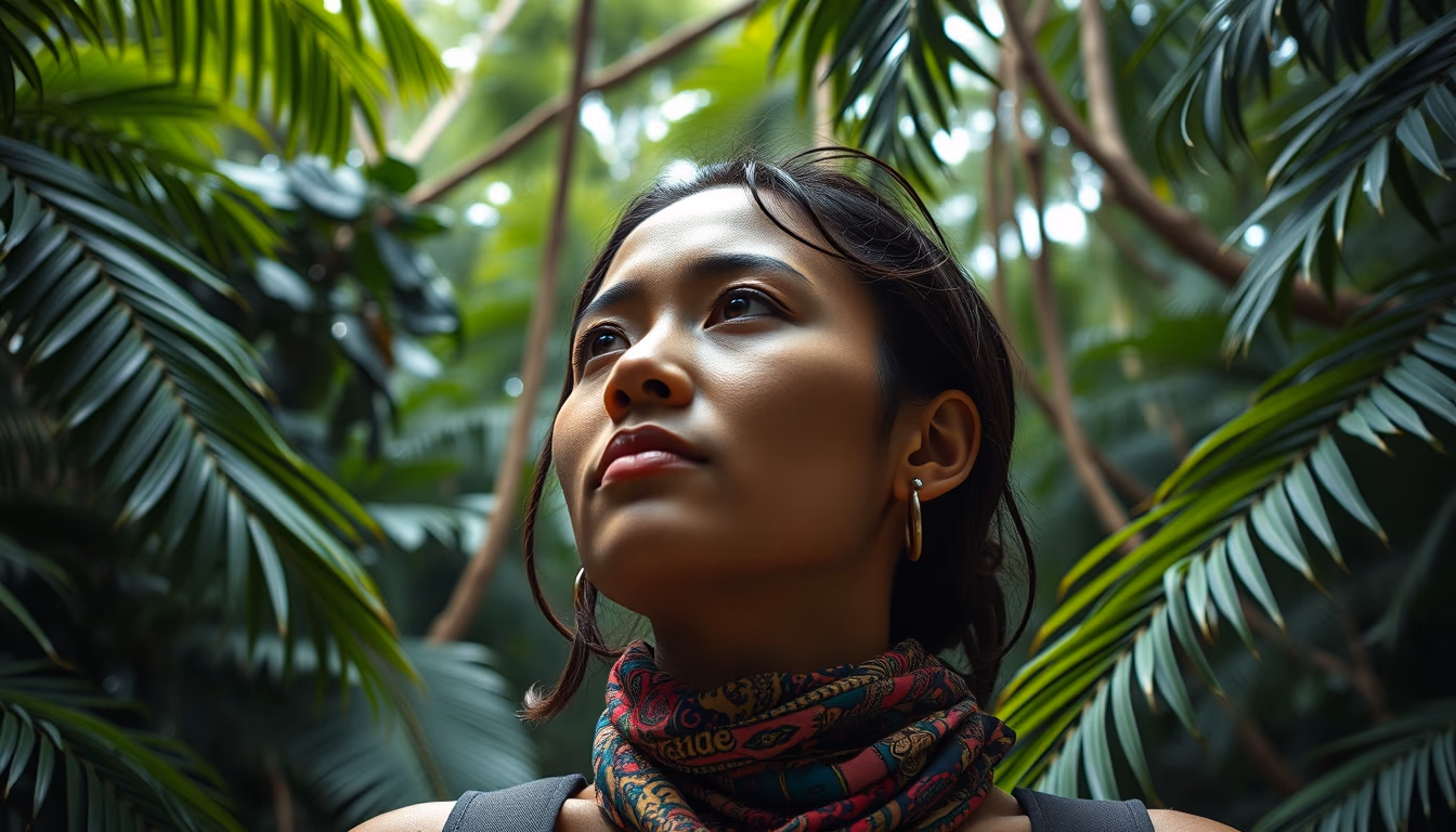 amazon rainforest canopy in editorial style