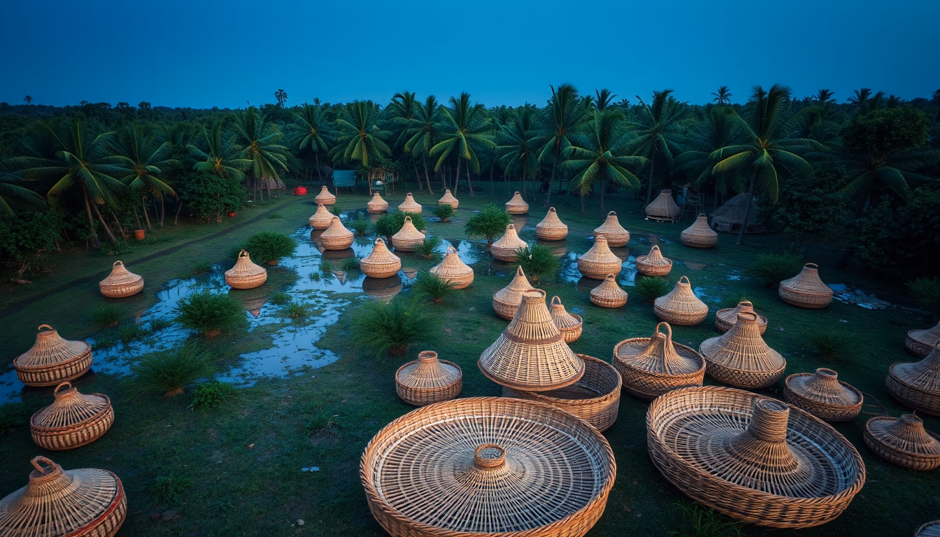 amazonian basketry in editorial style