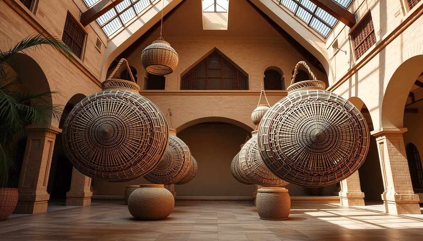 amazonian basketry in editorial style