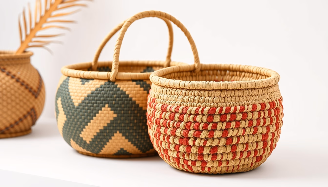 amazonian basketry in editorial style