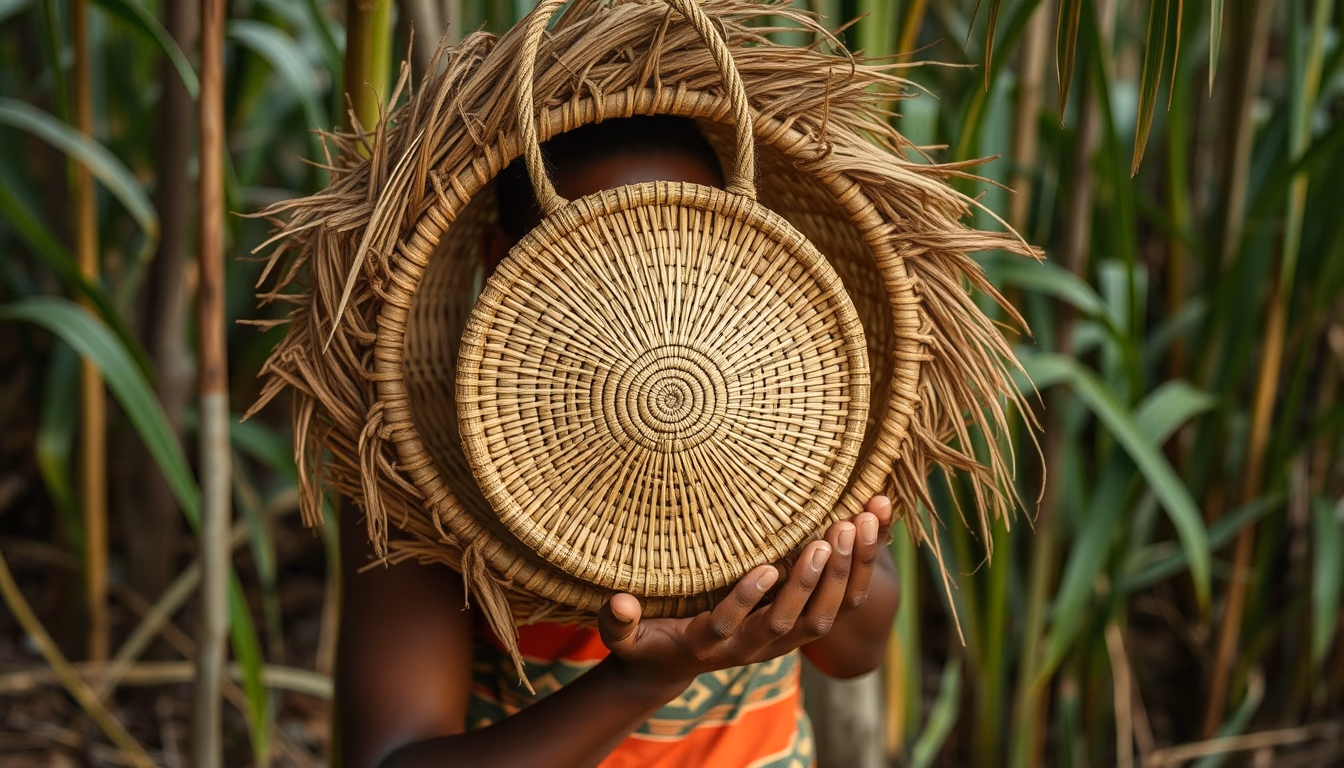 amazonian basketry in editorial style