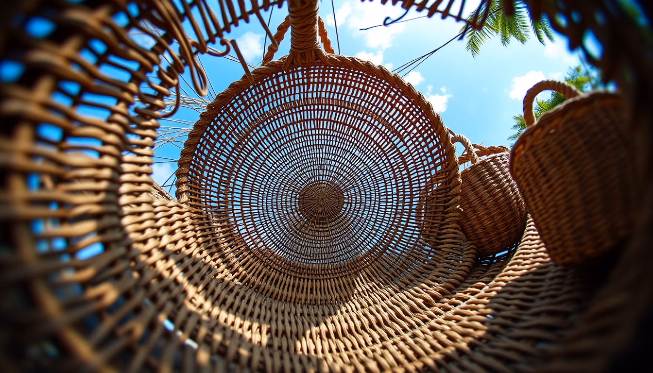 amazonian basketry in editorial style