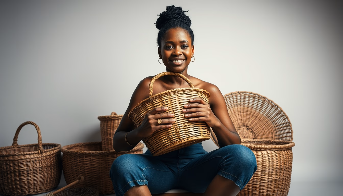 amazonian basketry in editorial style