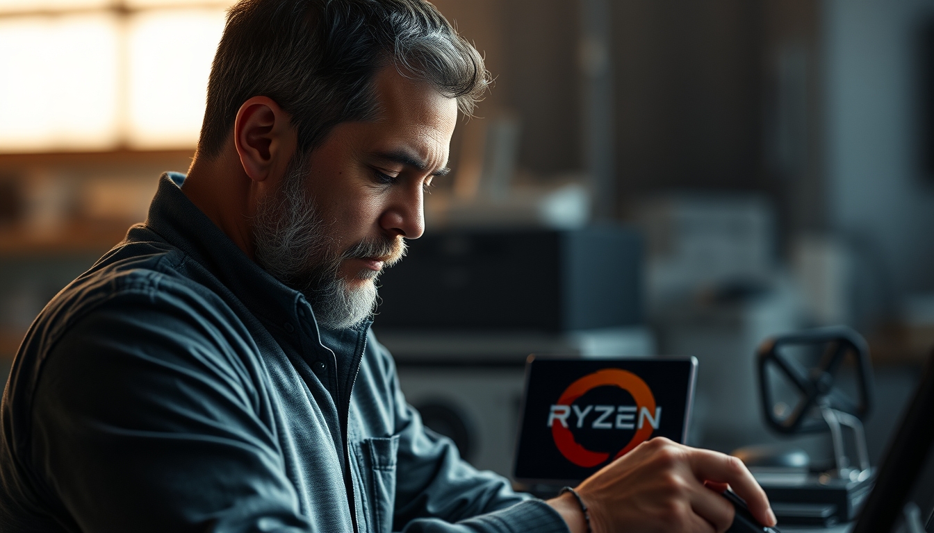 amd ryzen processor in editorial style
