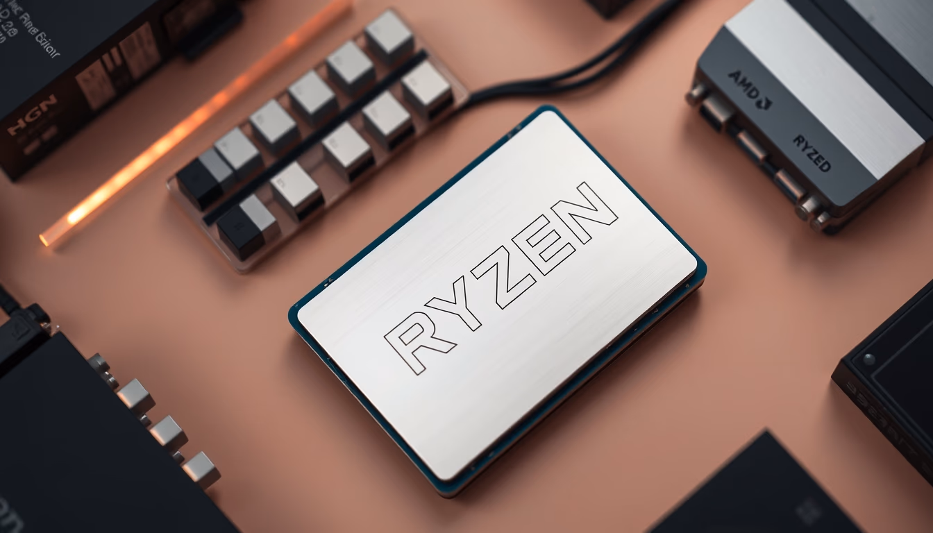 amd ryzen processor in editorial style