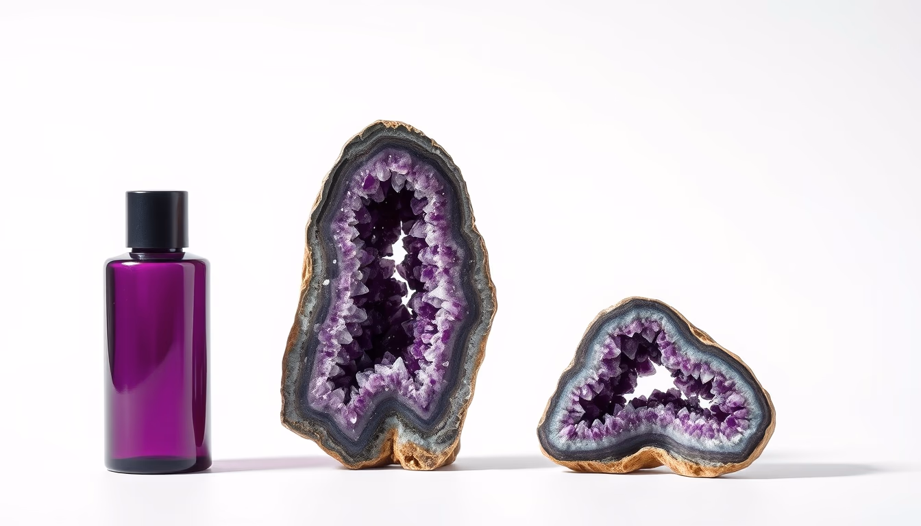 amethyst geode purple in editorial style
