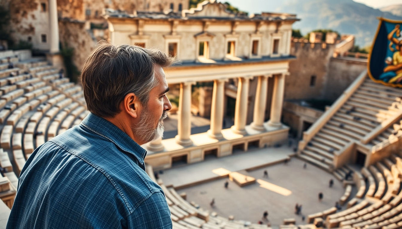 Amphitheater greek em estilo editorial