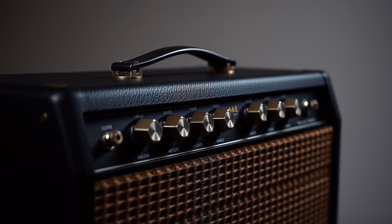 Amplifier vintage knobs em estilo editorial