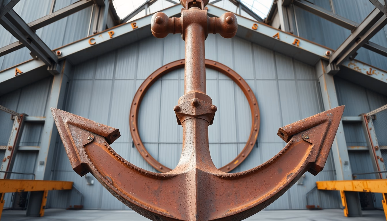 anchor large rusty in editorial style