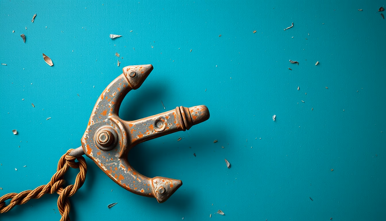 anchor large rusty in editorial style