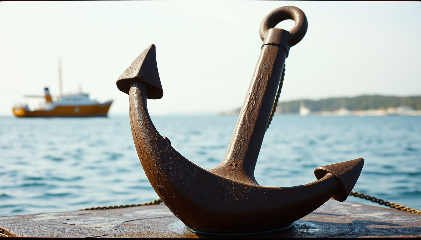 anchor large rusty in editorial style