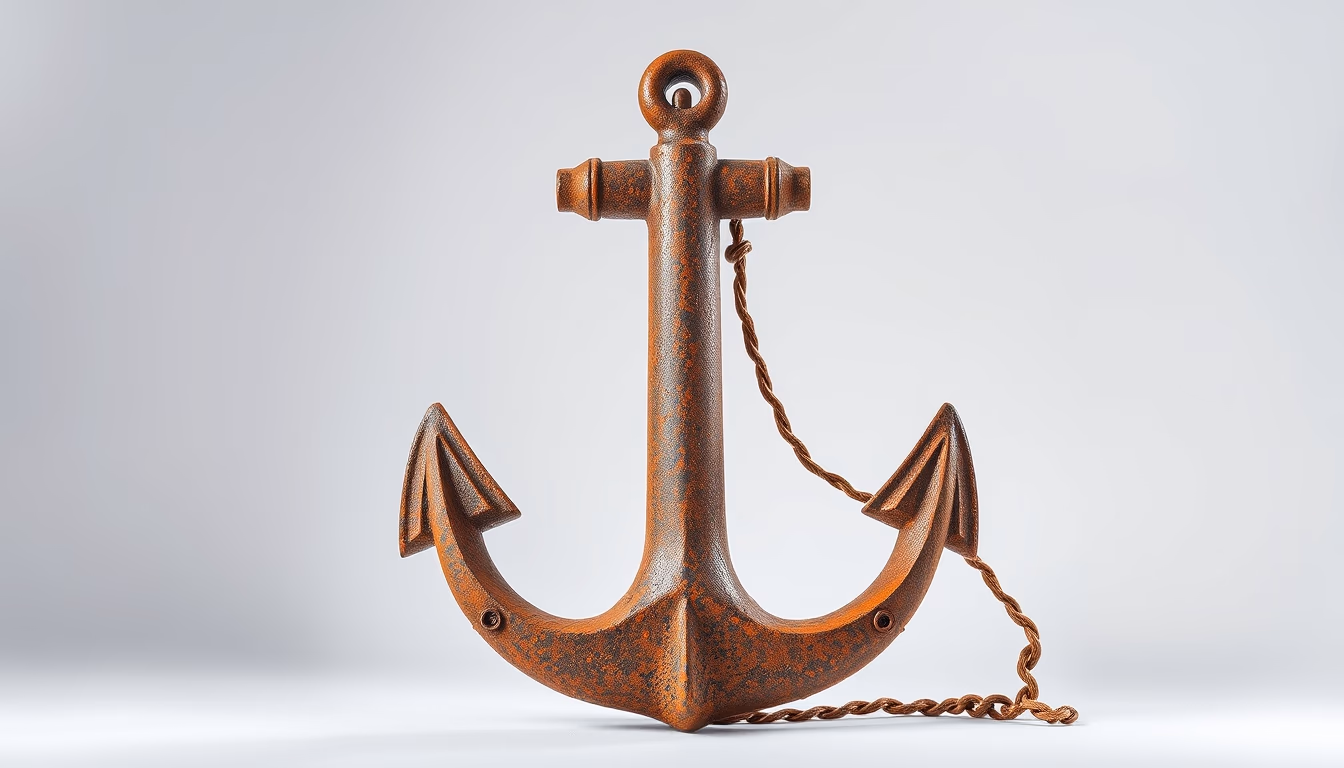 anchor large rusty in editorial style