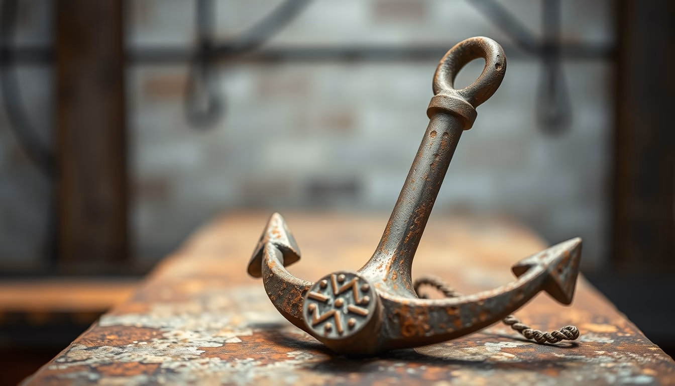 anchor large rusty in editorial style
