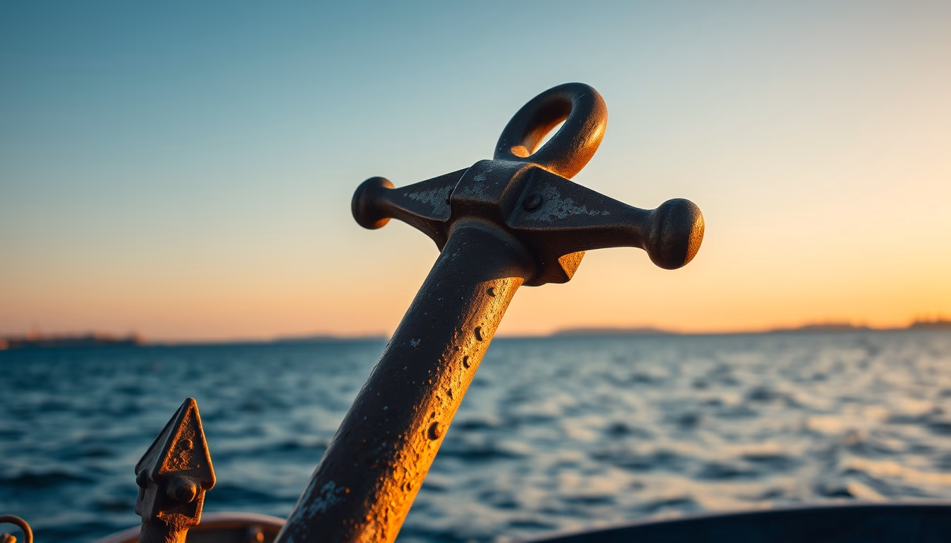 anchor large rusty in editorial style