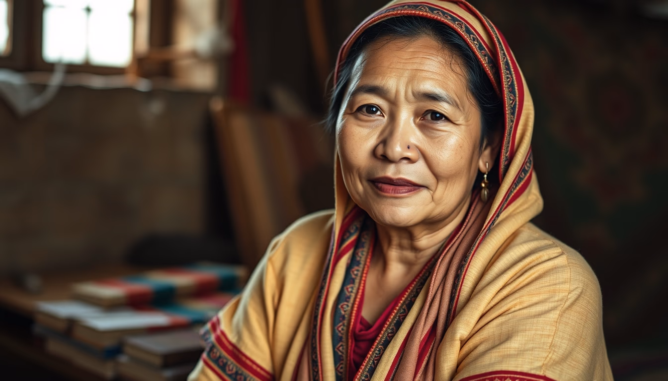 andean textile vivid in editorial style