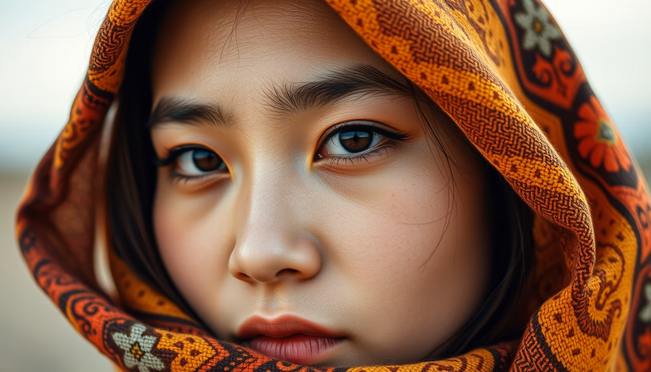 andean textile vivid in editorial style