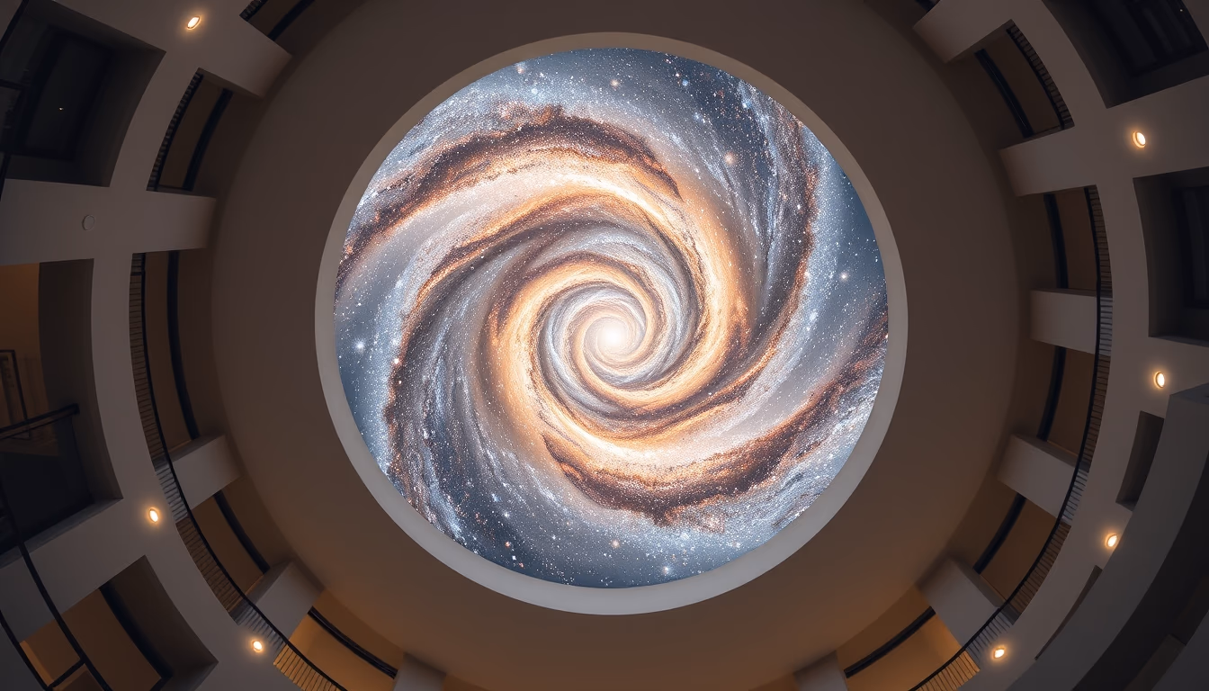 andromeda galaxy spiral in editorial style