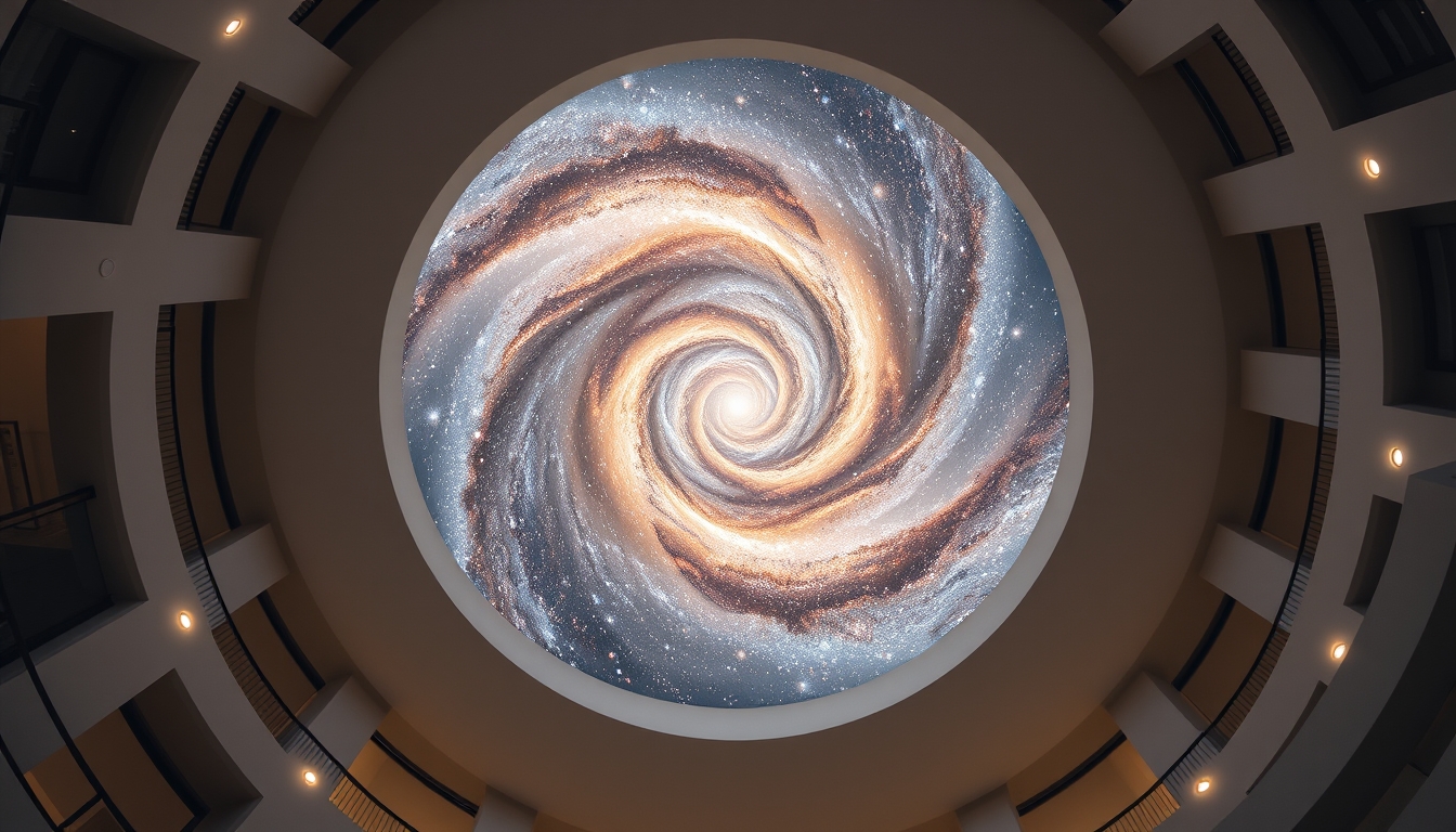 andromeda galaxy spiral in editorial style