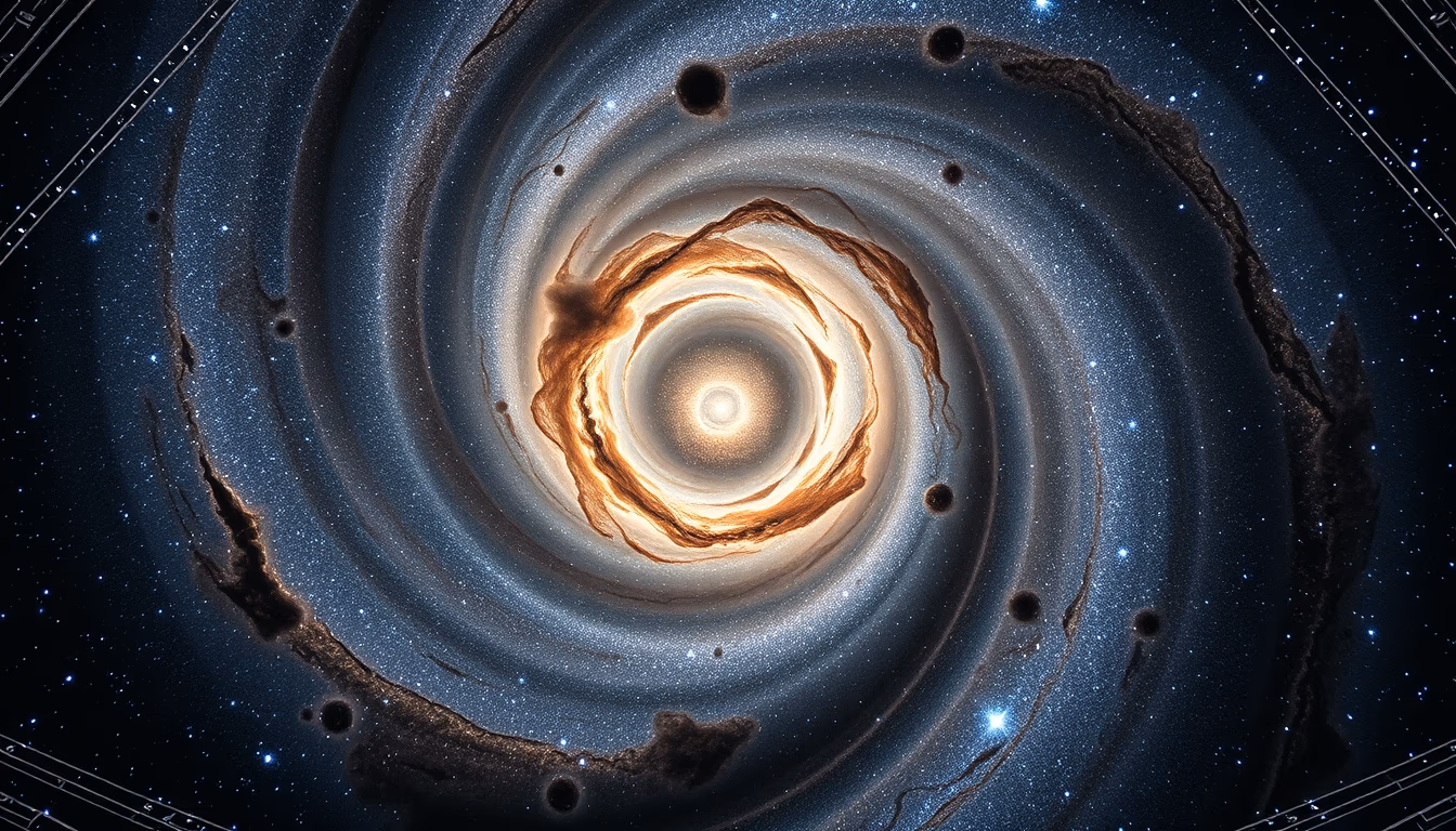 andromeda galaxy spiral in editorial style