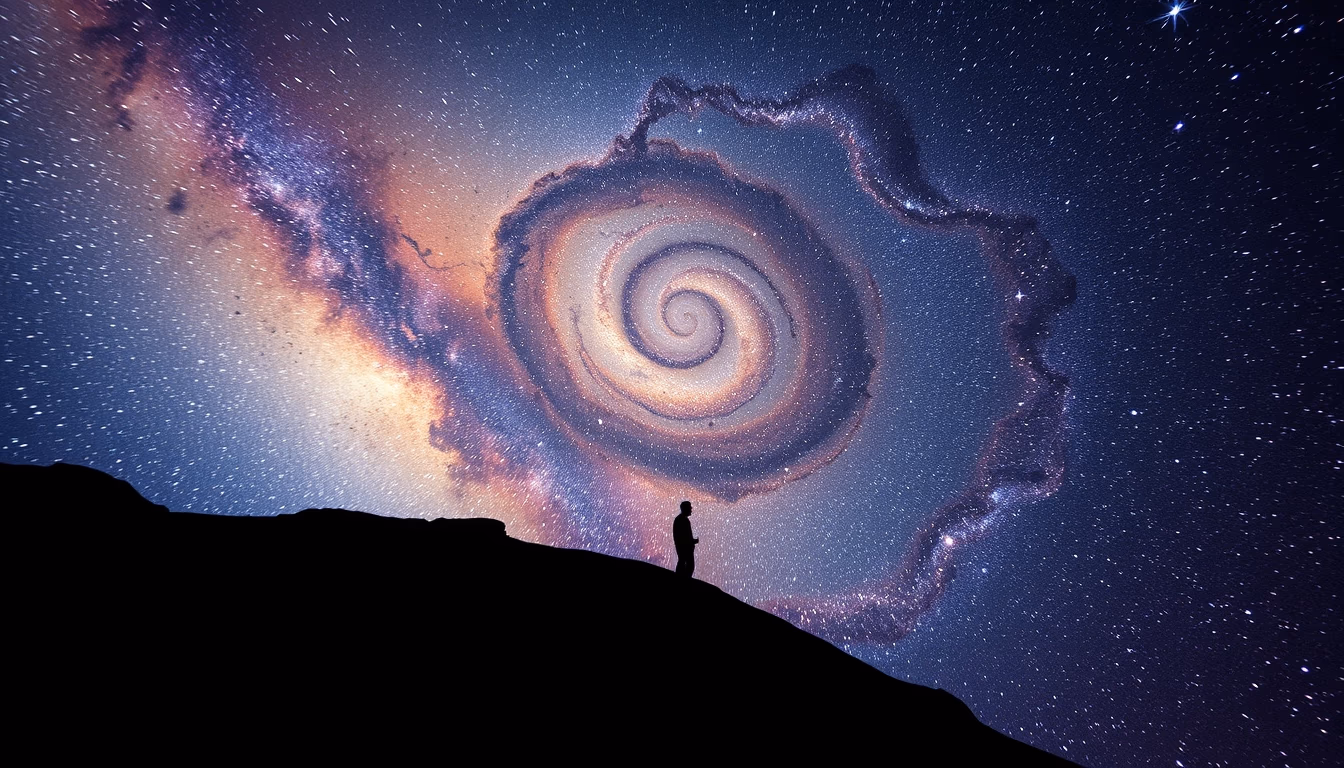 andromeda galaxy spiral in editorial style