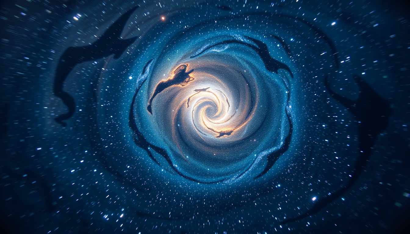 andromeda galaxy spiral in editorial style