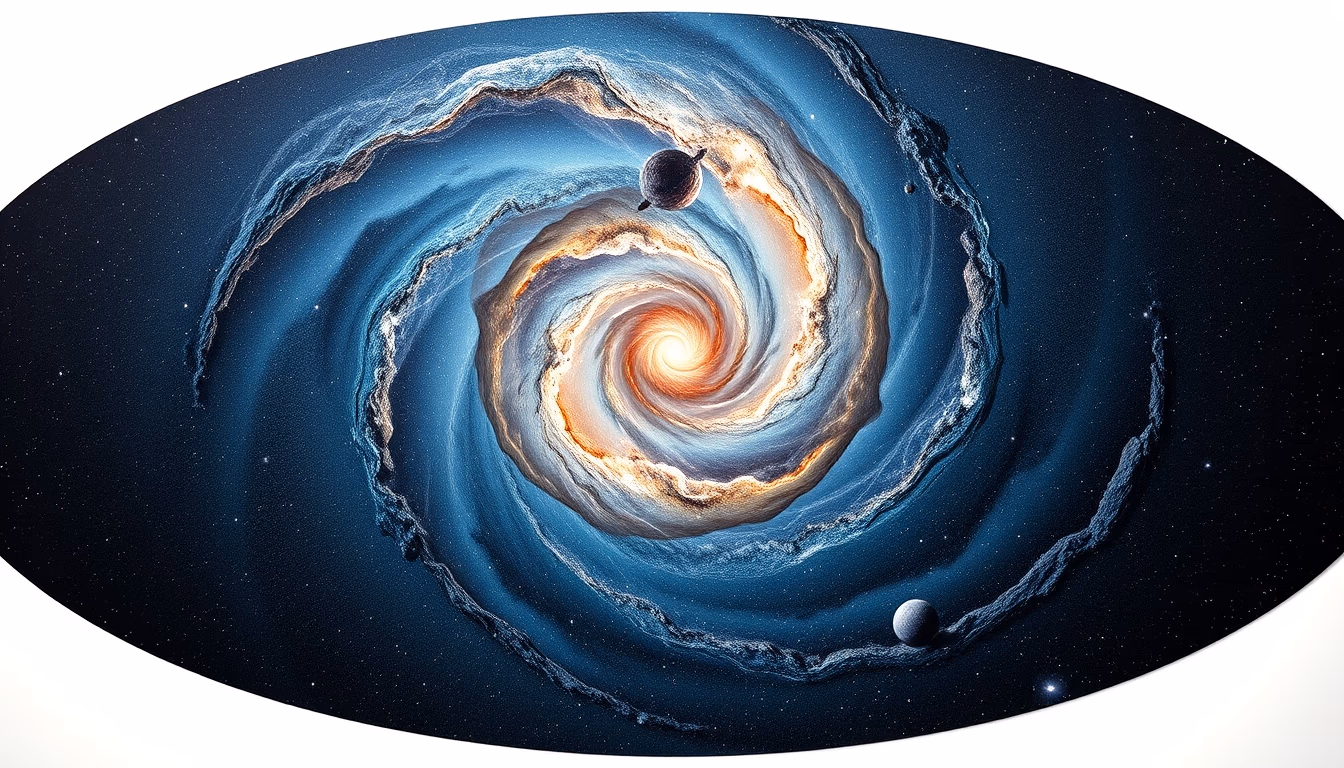 andromeda galaxy spiral in editorial style