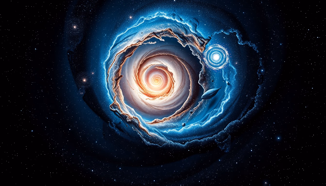 andromeda galaxy spiral in editorial style