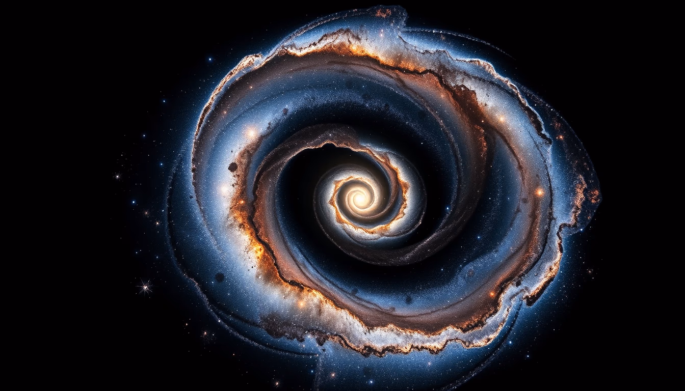 andromeda galaxy spiral in editorial style