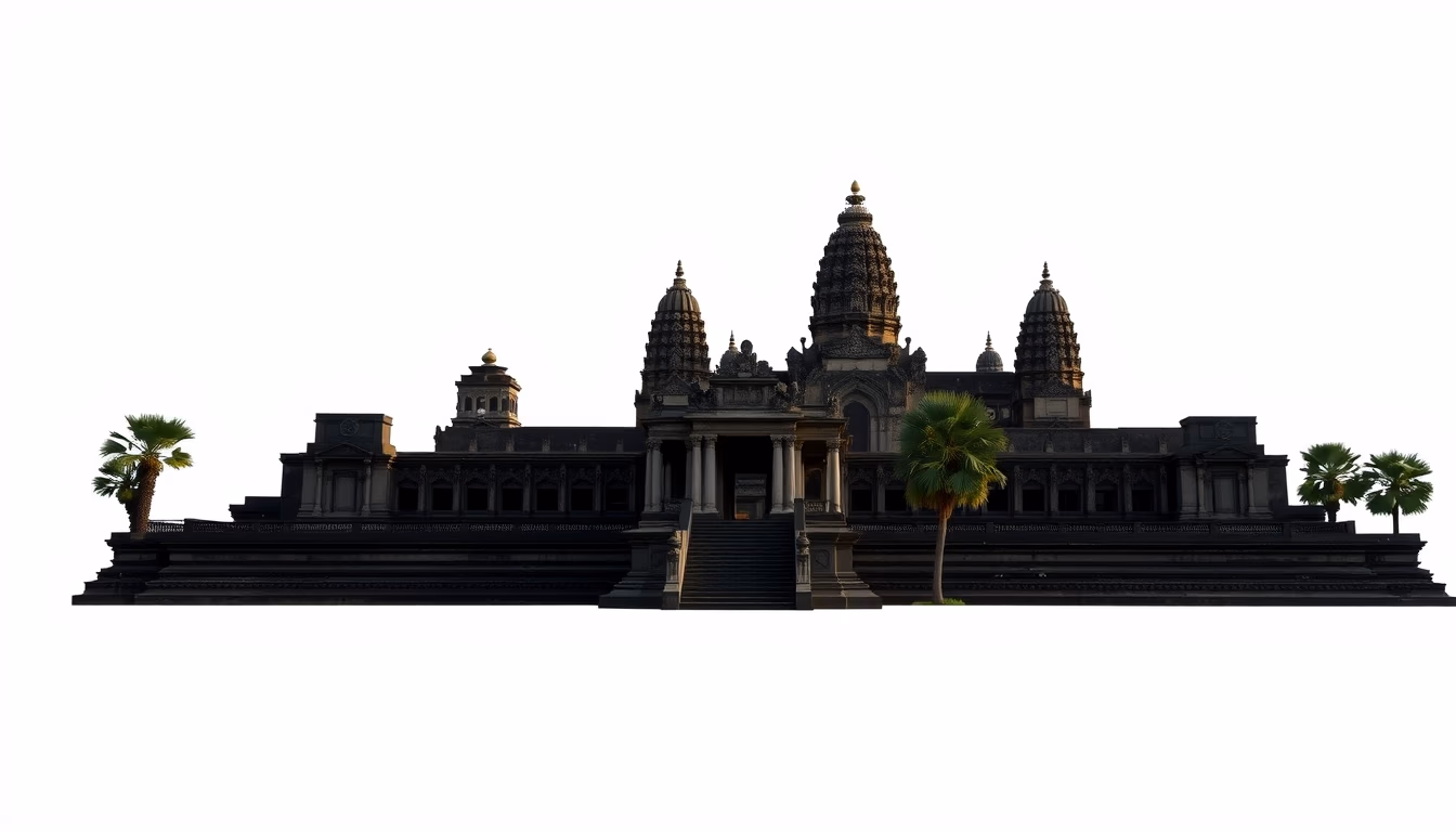 angkor wat sunrise temple in editorial style
