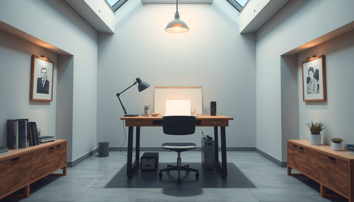 anime studio drawing desk in editorial style