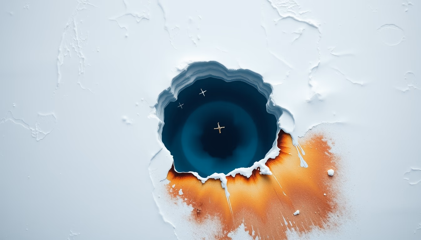 antarctic ozone hole in editorial style