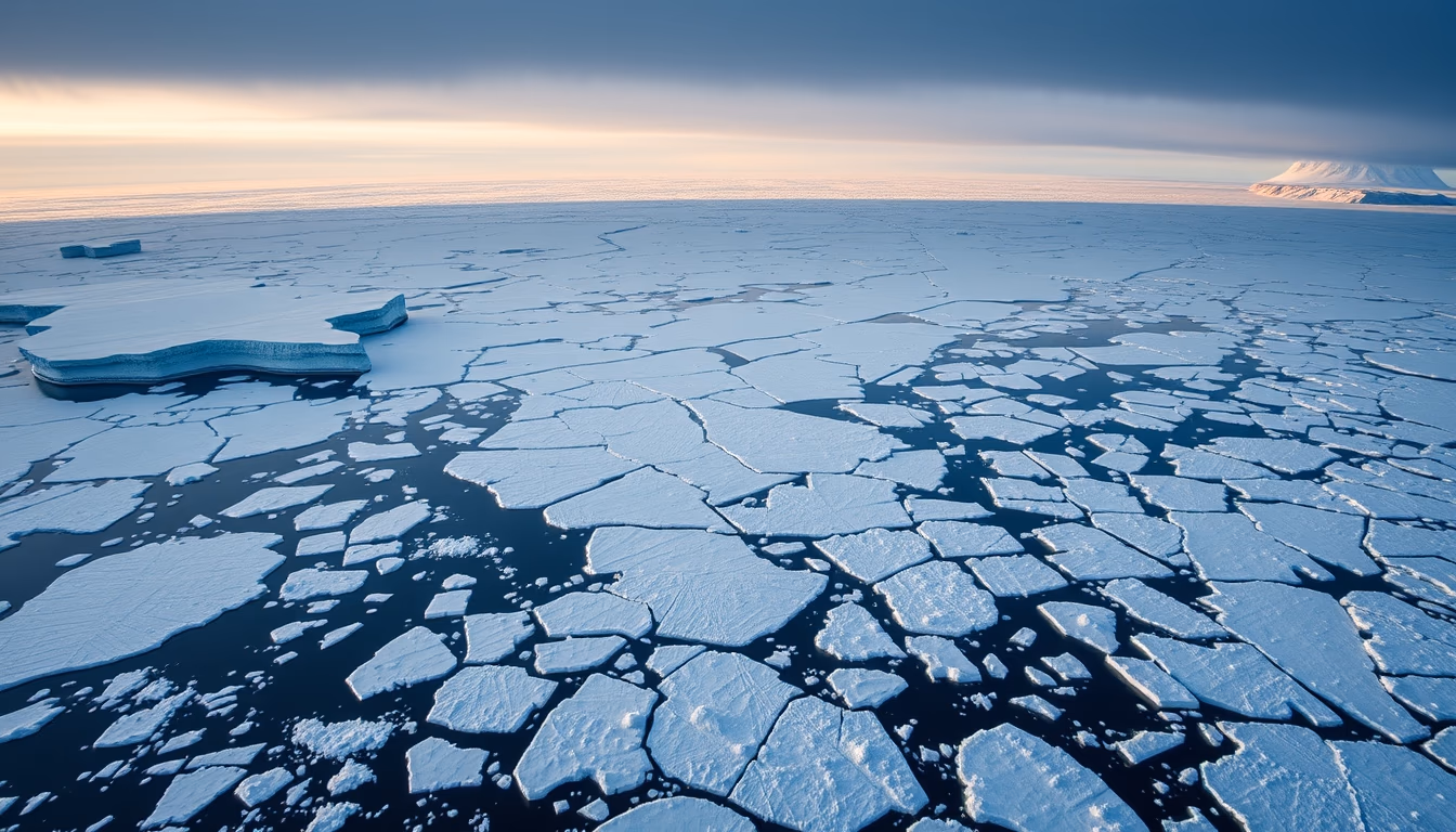 Antarctica ice shelf aerial em estilo editorial