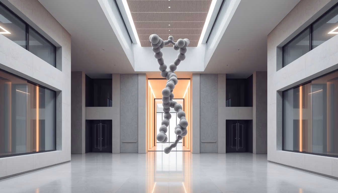 antibody structure render in editorial style