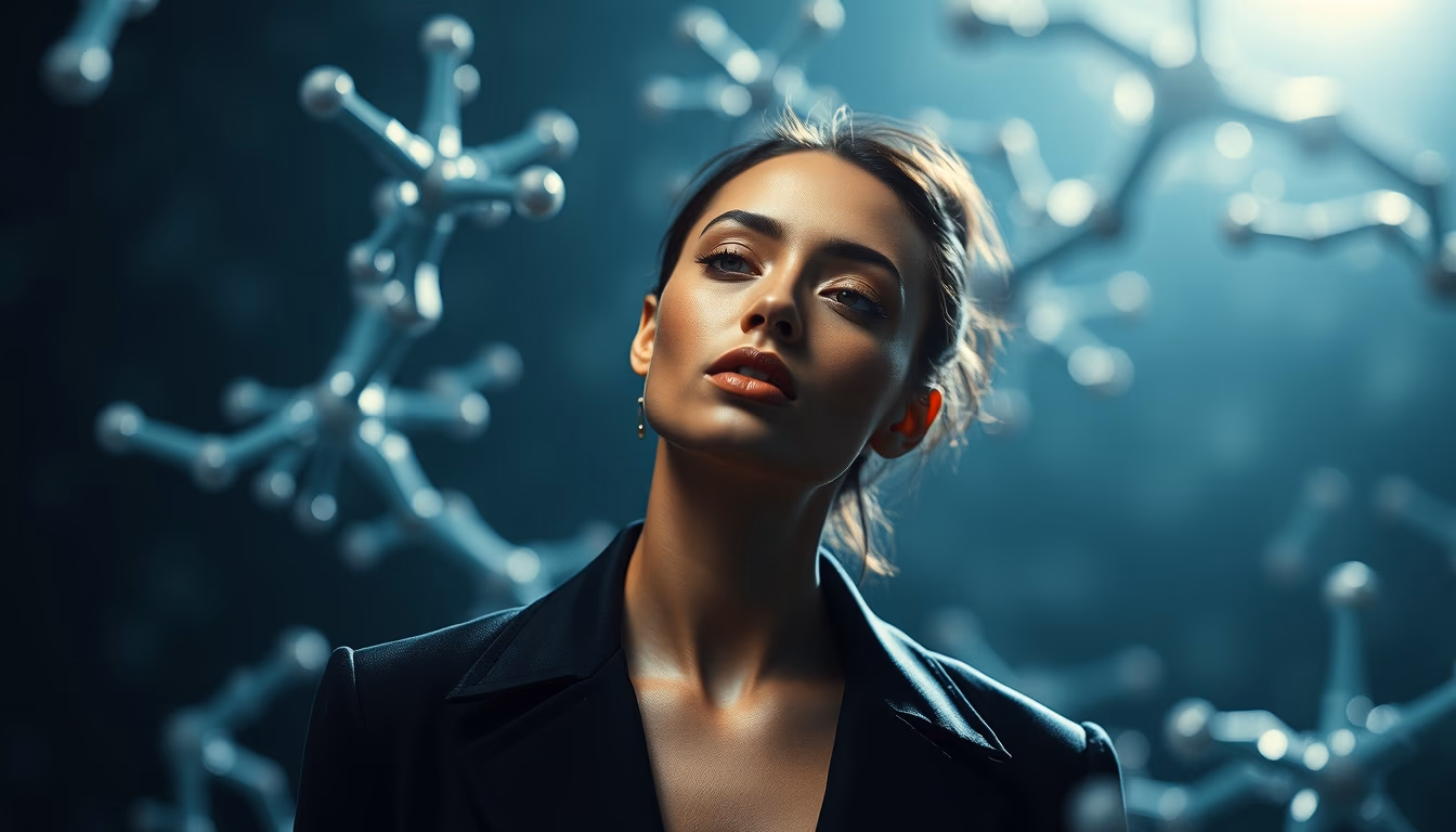 antibody structure render in editorial style